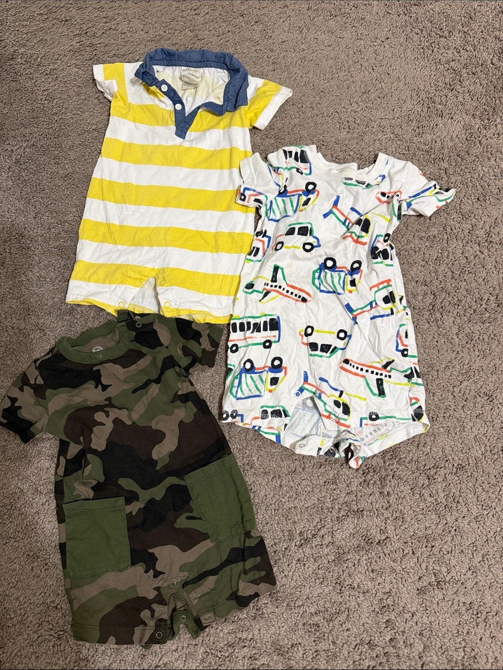 First Impressions Yellow & White Striped Polo One-Piece